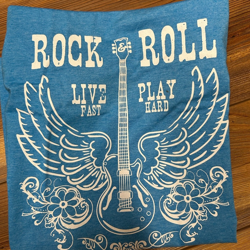 Blue Rock & Roll Graphic Tee
